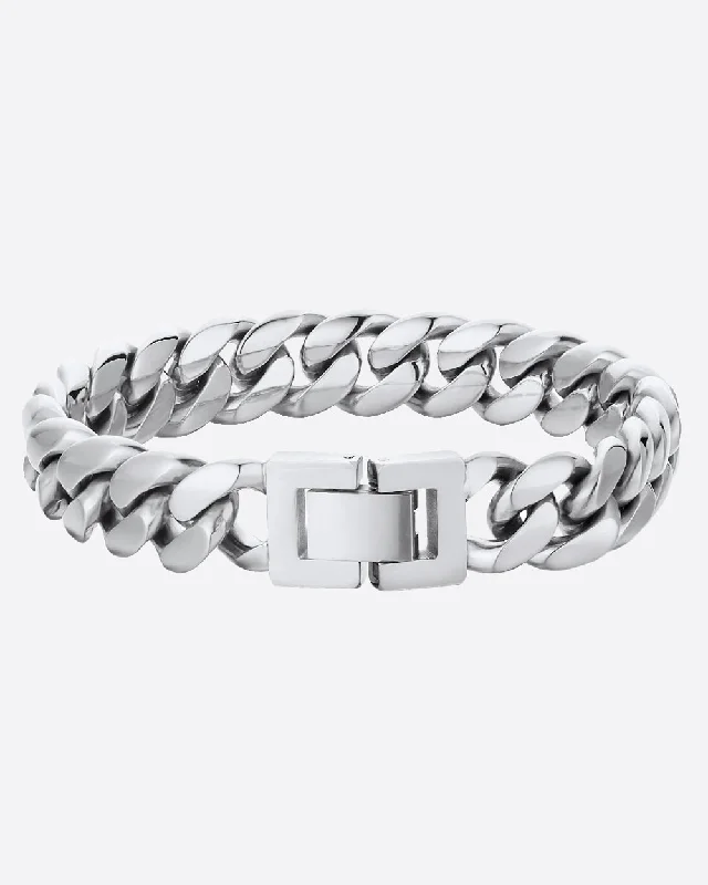 Jewelry Sale – Exclusive Styles At Lower Prices Cuban Boxed 12MM Bracelet - White Gold
