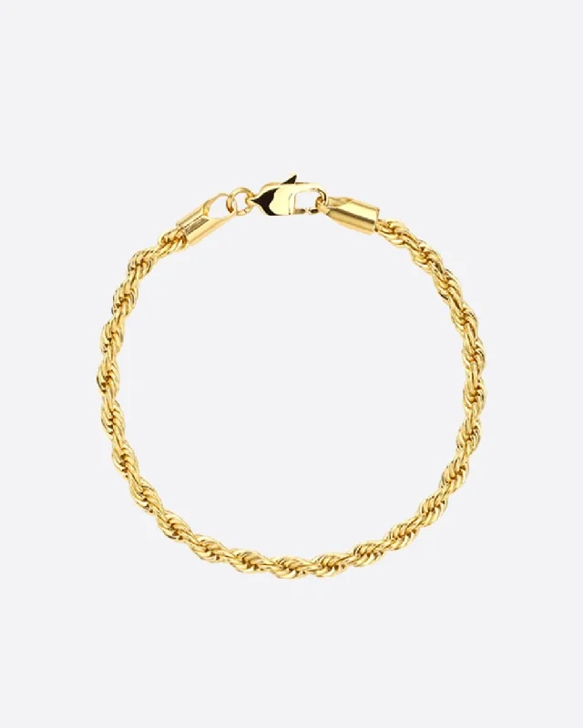 Exclusive Jewelry Sale – Sparkle For Less 3MM Rope Bracelet - Gold