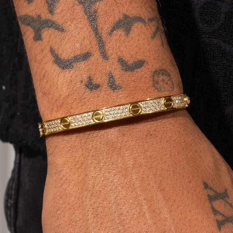 Grab Your Dream Jewelry At The Lowest Prices Iced Band Bracelet - Gold