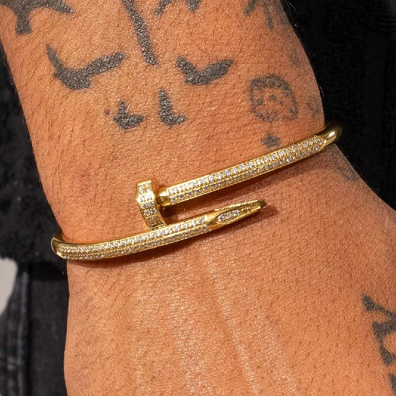 Shop Stylish Jewelry Now And Save Big Iced Nail Bracelet - Gold