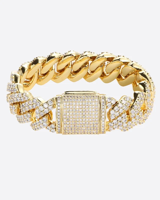 Flash Sale On Stunning Jewelry – Don't Miss Out CUBAN MIAMI PRONG 18MM Bracelet - Gold