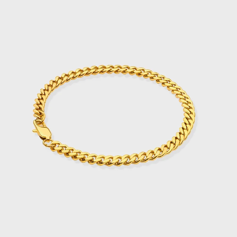 Clearance Sale On High-End Jewelry Collections 5MM CUBAN BRACELET  - Gold