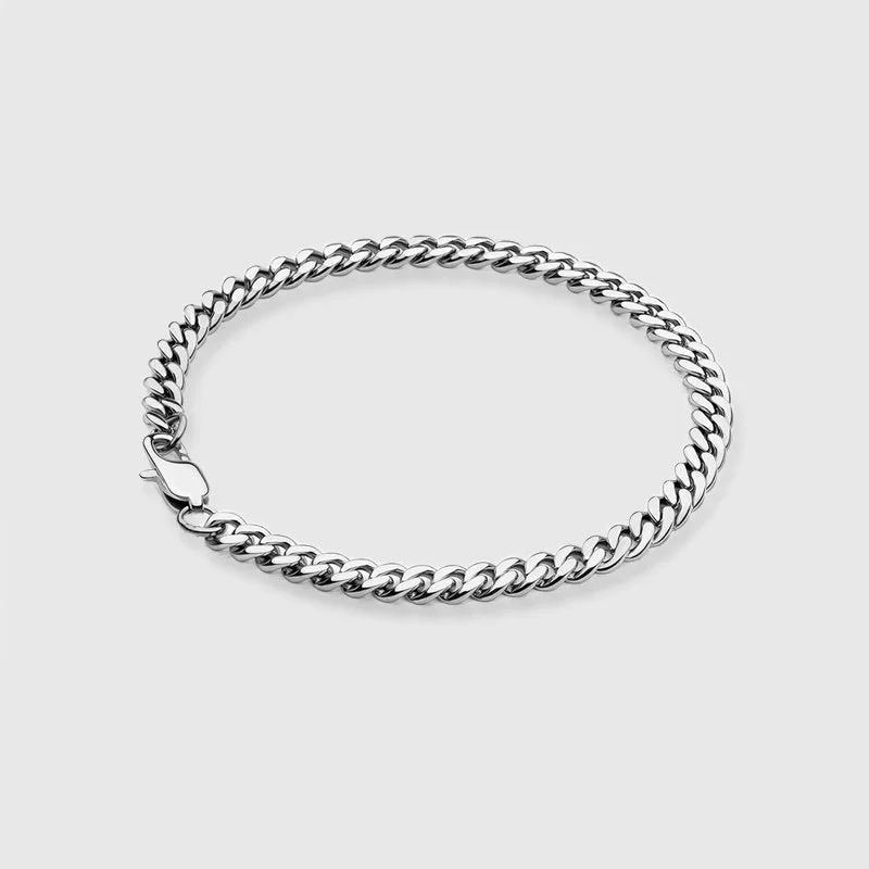 Luxury Jewelry Sale – Sparkle For Less 5MM CUBAN LINK BRACELET  - White Gold