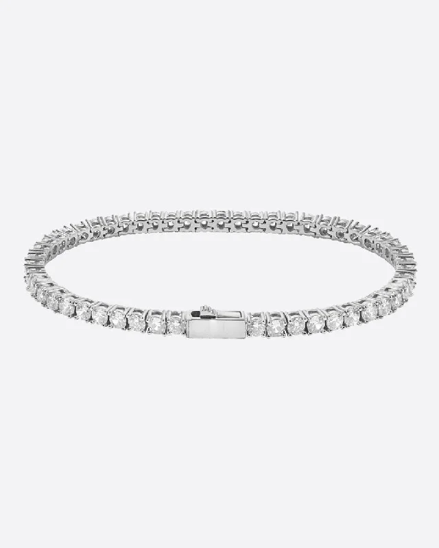 Luxury Jewelry Now At Special Promotional Rates 3MM VVS tennis bracelet - White Gold