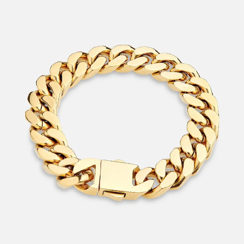 Flash Sale On Exquisite Jewelry – Don't Miss Out 12MM Cuban Bracelet - Gold