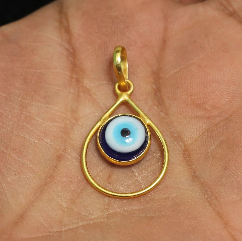 20mm, Evil Eye Brass Pendant Golden