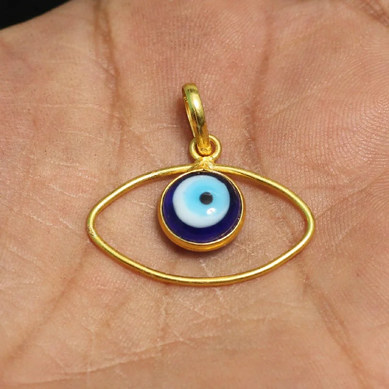 22mm, Evil Eye Brass pendant Golden