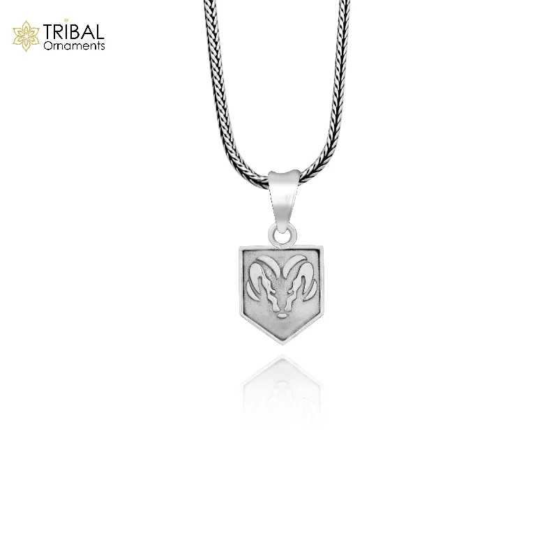 Affordable Luxury Jewelry – Style At A Great Price 925 pure silver ZODIAC SYMBOL ARIES sign pendant best gifting pendant, wheat chain necklace locket best gifting delicate jewelry nsp733