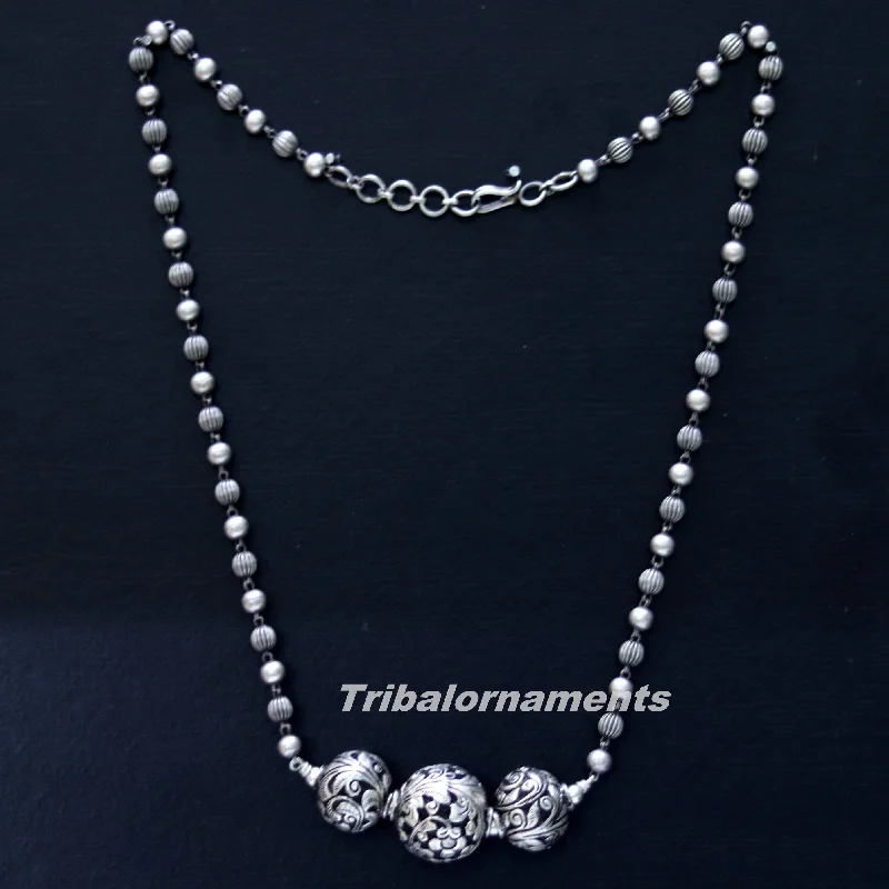 Affordable Luxury Jewelry For Every Occasion 925 sterling silver handmade excellent chitai work  22" long vintage customized beaded necklace  tribal belly dance bridal jewelry  set119