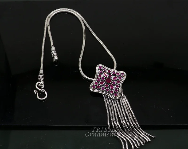 Big Discounts On Elegant Jewelry Collections 925 sterling silver handmade fabulous cut stone pendant with gorgeous hanging chains best belly dance ethnic jewelry  nsp526