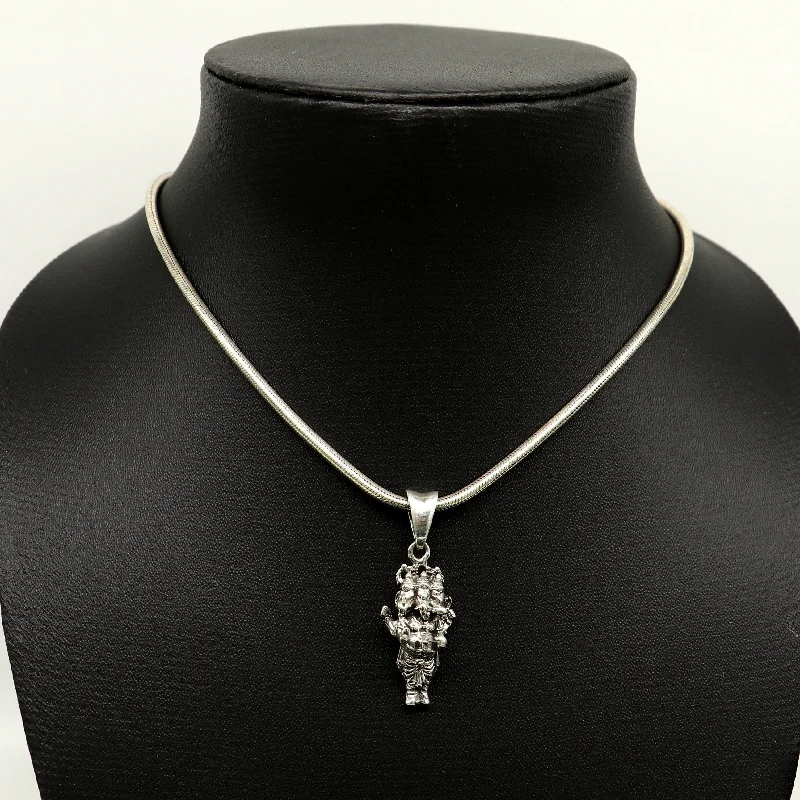 Shop Stylish Jewelry Now And Save Big 925 sterling silver handmade Hindu idol divine Standing Ganesha, best unisex gifting blessing pendant stylish tribal jewelry India ssp550