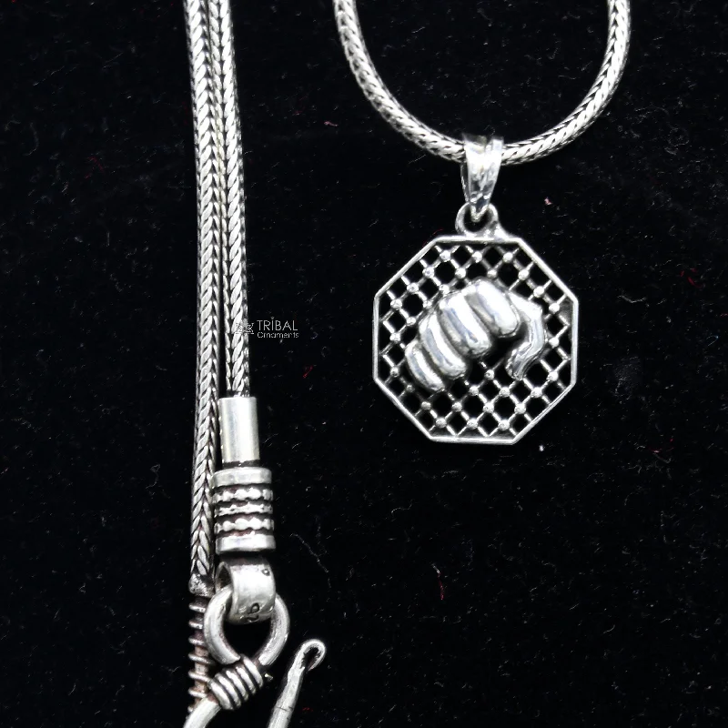 Bestselling Jewelry Now On Sale – Elevate Your Look Amazing 925 sterling silver handmade wrist punch design pendant, high quality silver small pendant for zym or gym boy girls nsp670