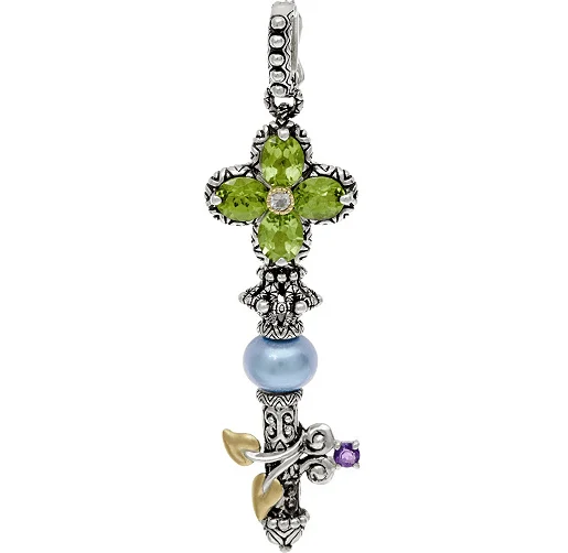 Key Enhancer- Peridot, Blue Pearl & Amethyst