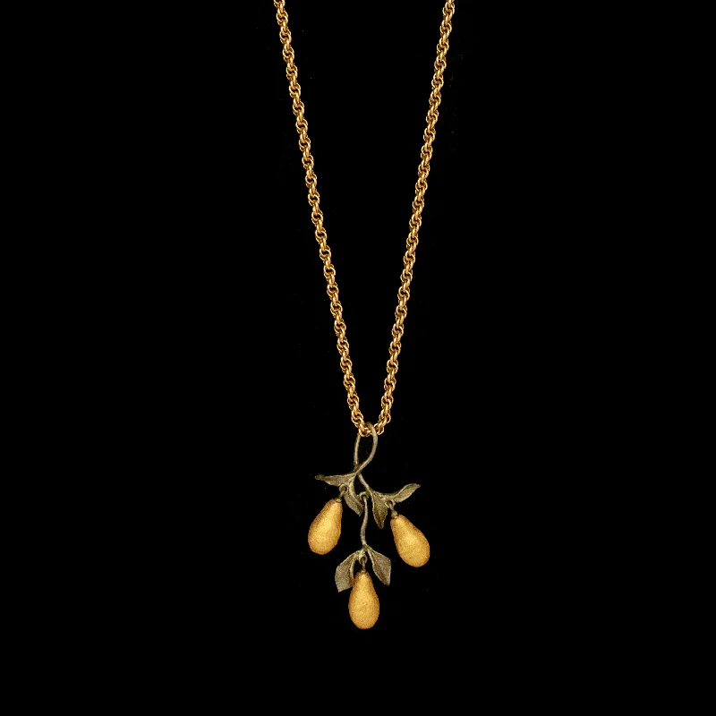 Golden Pear Pendant - Long