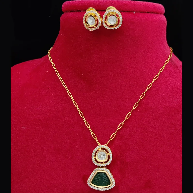 Jewel Addiction Gold Plated Kundan Pendant Set