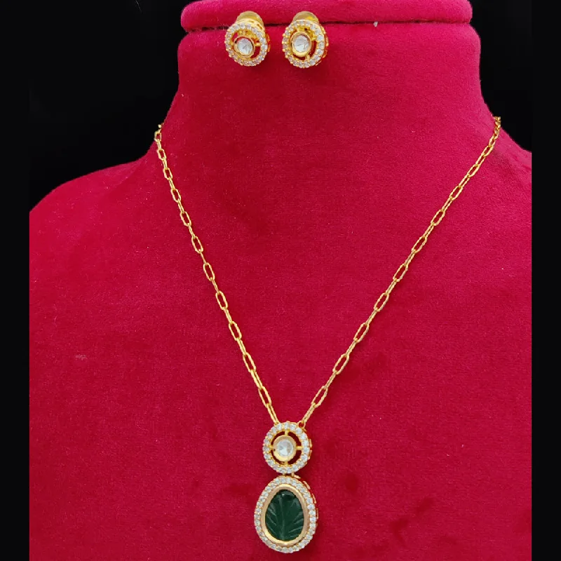 Jewel Addiction Gold Plated Kundan Pendant Set