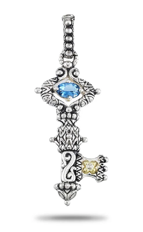 Key charm – Blue Topaz