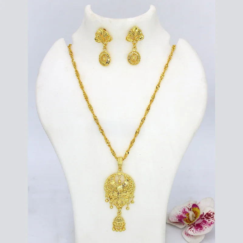 Mahavir Dye Gold Floral Pendant Set