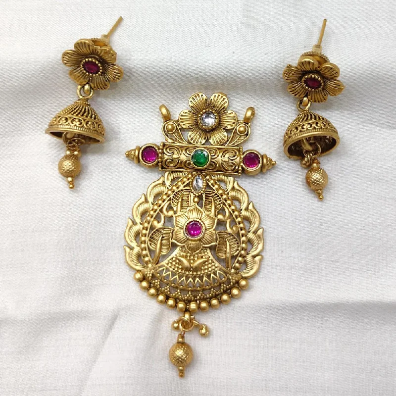 Manisha Jewellery Gold Plated Pendant Set