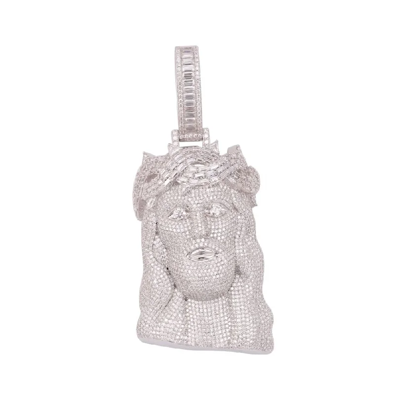 Timeless Elegance Now At Special Discounts Moissanite Baguette Studded Jesus Pendant 14K Gold