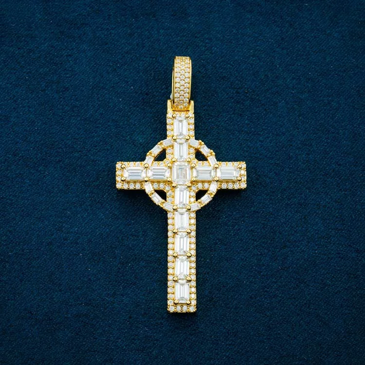 Exclusive Jewelry Sale – Limited-Time Discounts Moissanite Celtic Cross Pendant 14K Gold