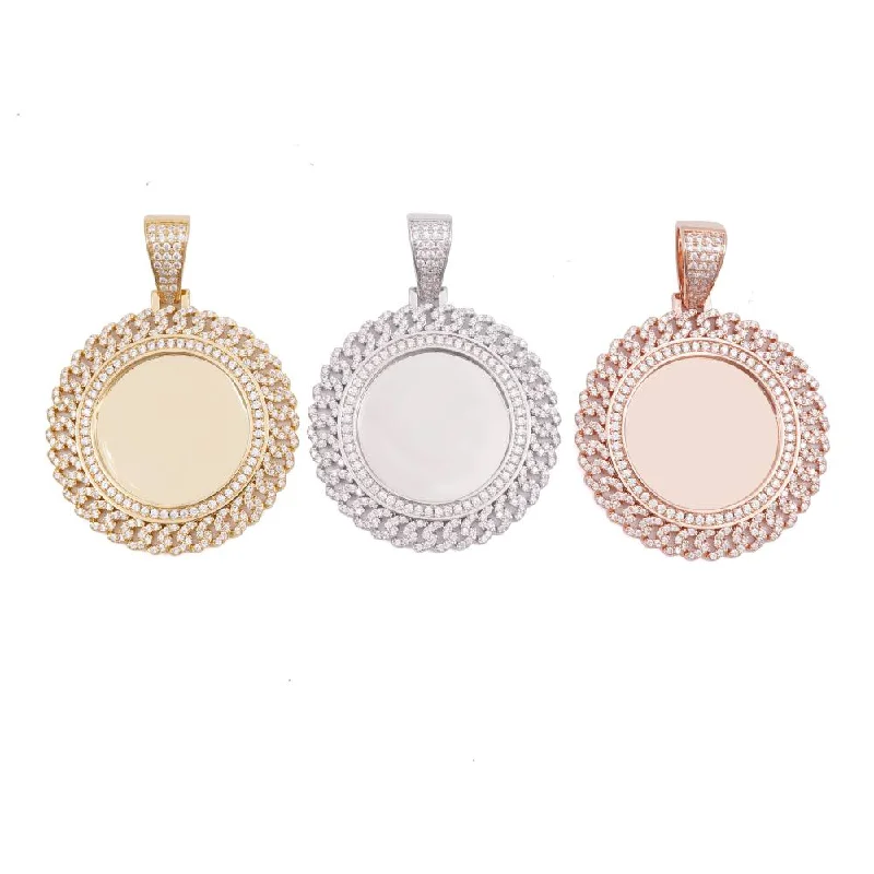 Clearance Sale On High-End Jewelry Collections Moissanite Circle Cuban Photo Pendant