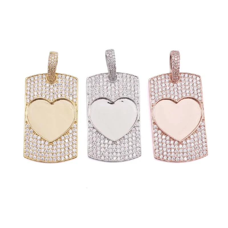 Buy More, Save More On Stunning Jewelry Pieces Moissanite Dog Tag Heart Photo Pendant 14K Gold