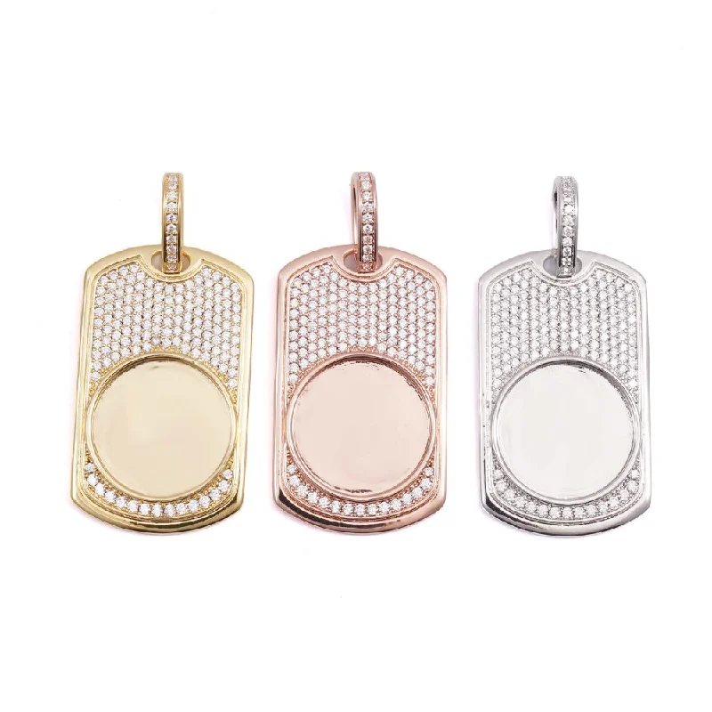 Shop Trending Jewelry With Exclusive Savings Moissanite Dog Tag Photo Pendant 14K Gold