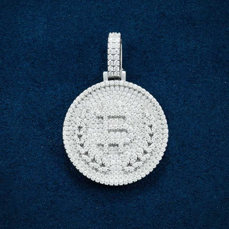 Personalized Jewelry At Special Discount Rates Moissanite Bitcoin Pendant 14K Gold