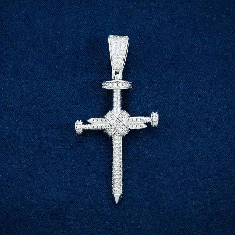 Buy More, Save More On Stunning Jewelry Pieces Moissanite Nail Cross Pendant 14K Gold