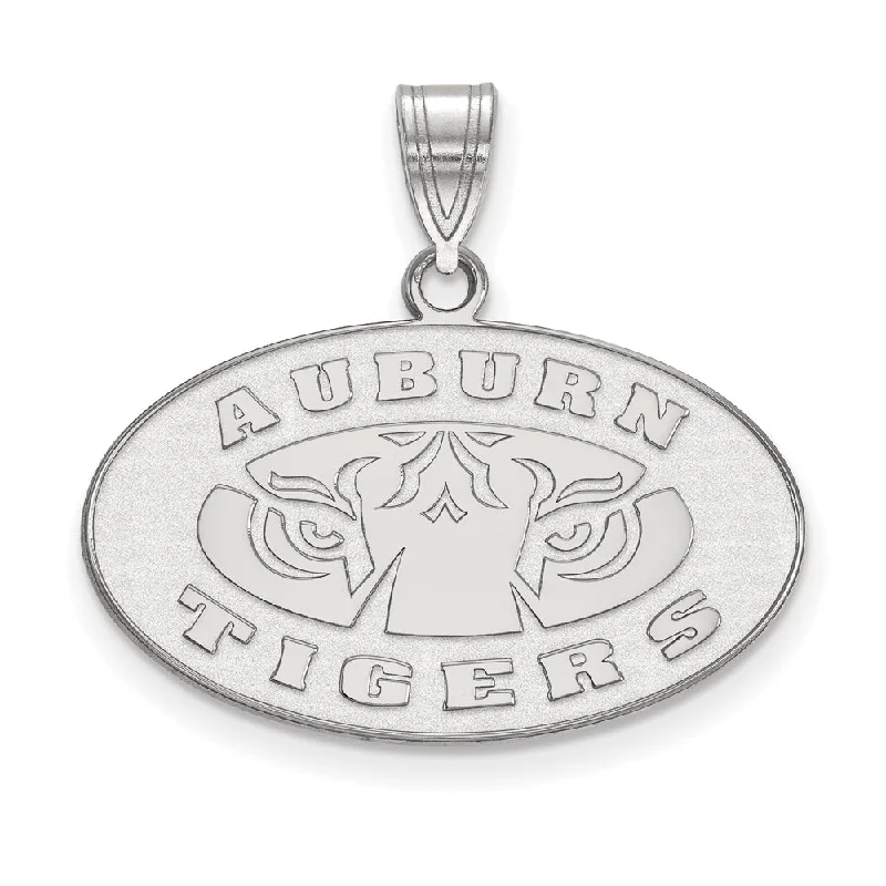 Exclusive Jewelry Markdowns – Limited-Time Offer 10k White Gold Auburn U Medium Oval Logo Pendant