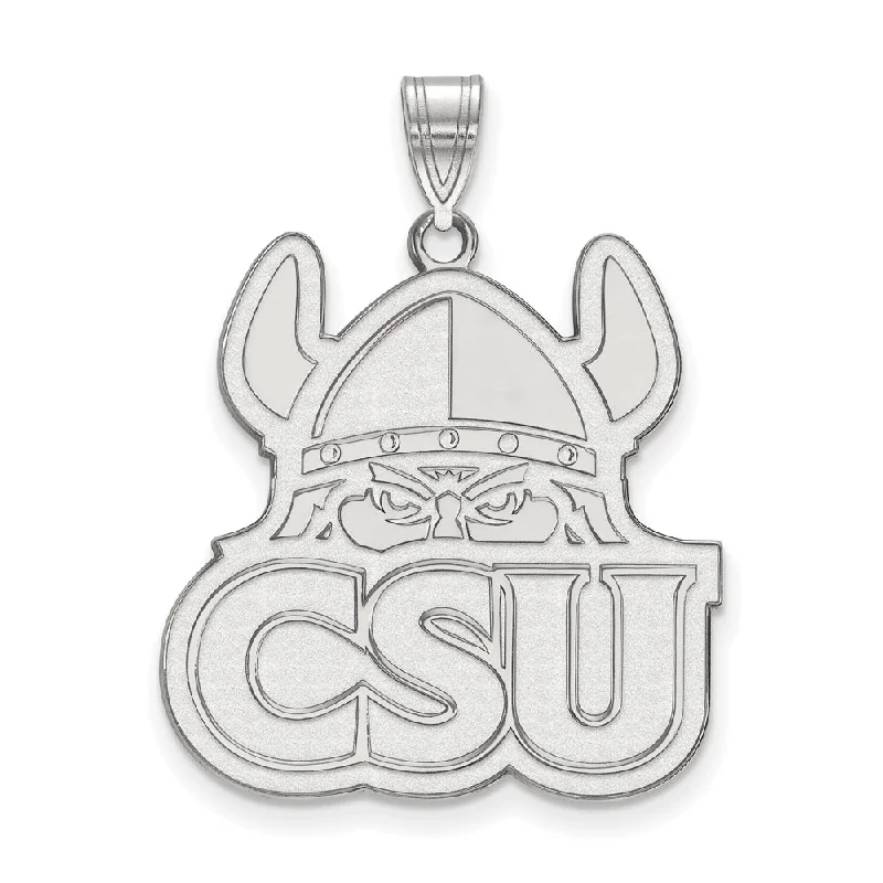 10k White Gold Cleveland State XL Pendant