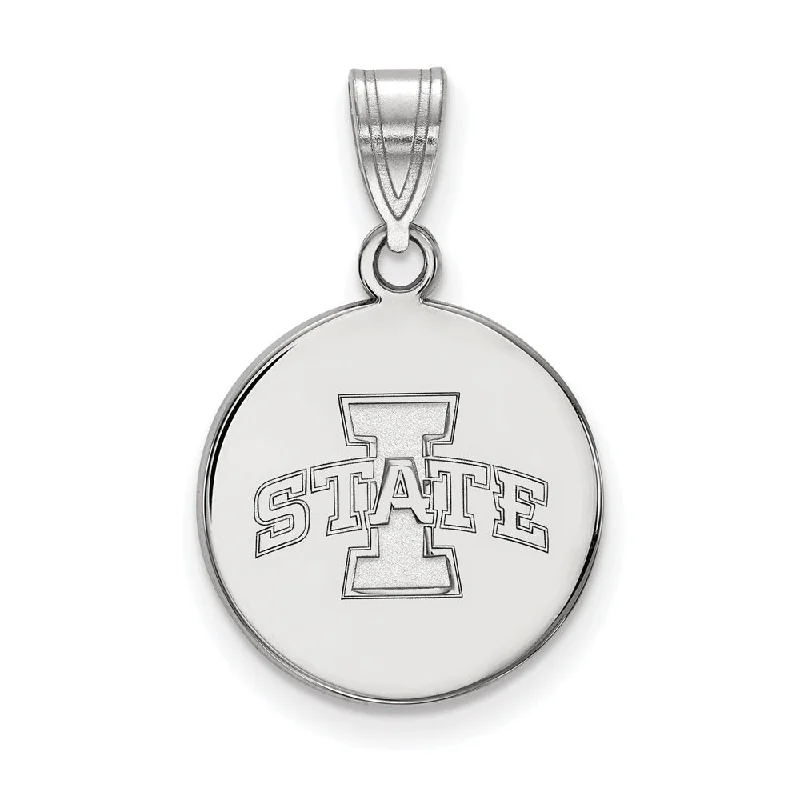 Best Jewelry Sale – Shop Exclusive Designs Now 10k White Gold Iowa State Medium Disc Pendant
