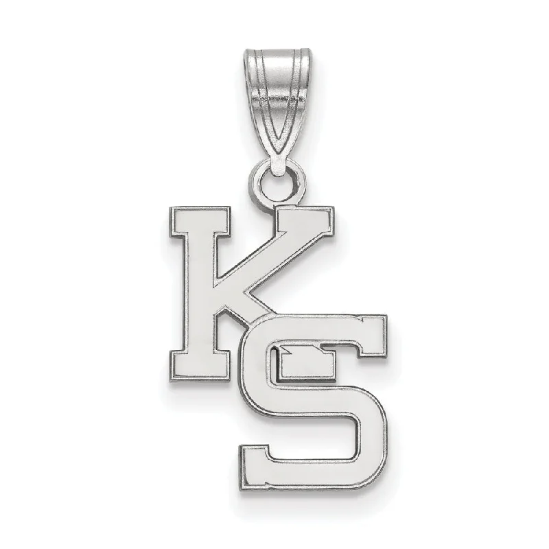Don't Miss These Dazzling Jewelry Discounts 10k White Gold Kansas State Medium 'KS' Pendant