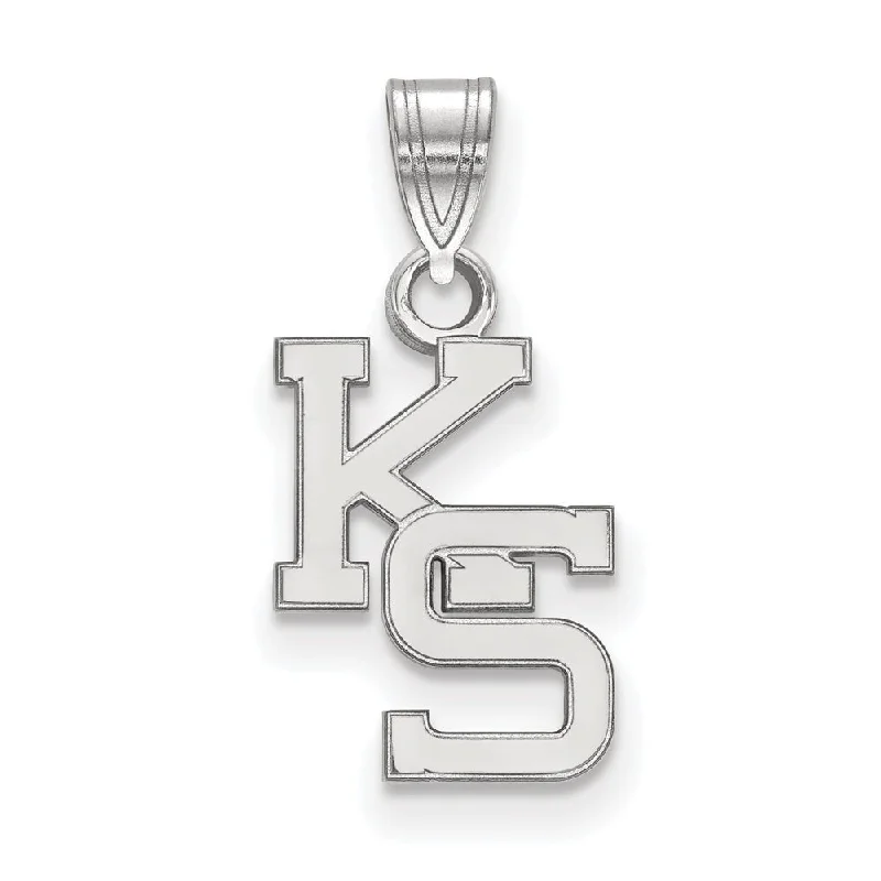 10k White Gold Kansas State Small Pendant