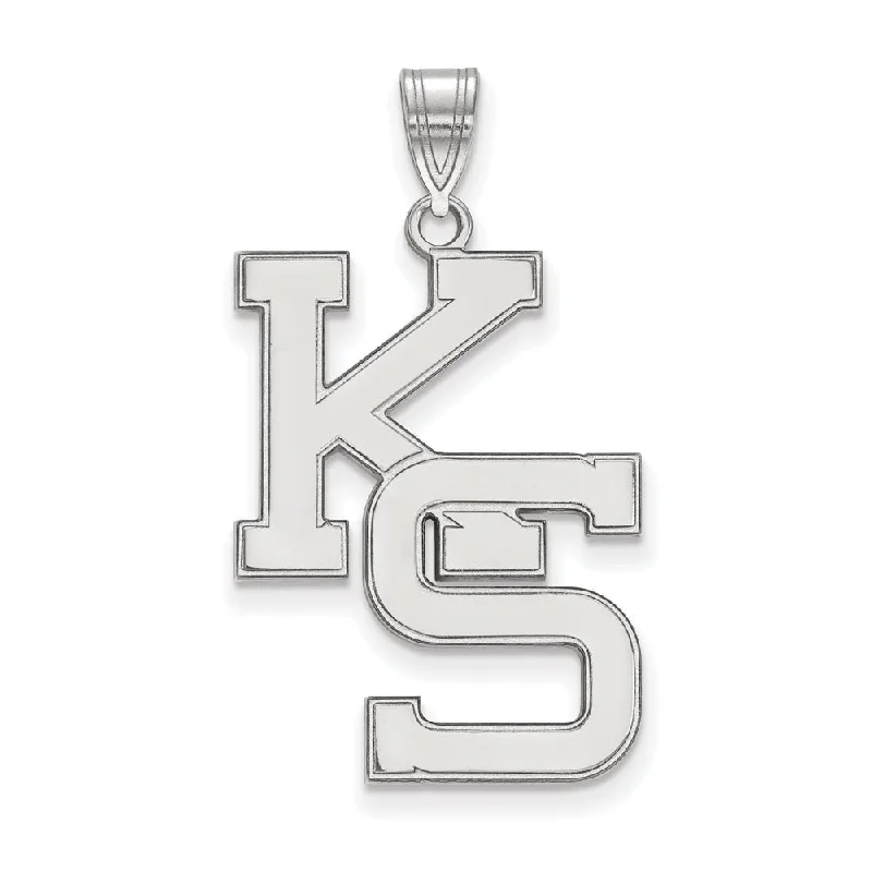 Unmissable Discounts On Timeless Jewelry Pieces 10k White Gold Kansas State XL Pendant