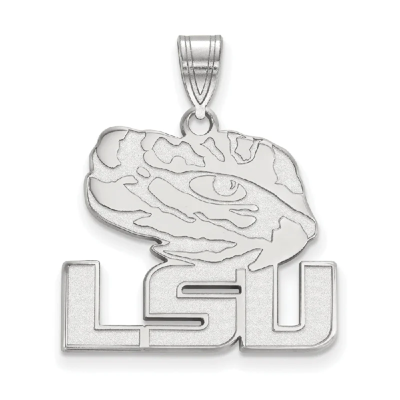 The Perfect Jewelry Piece At The Perfect Discount 10k White Gold Louisiana State Large 'LSU' Mascot Pendant