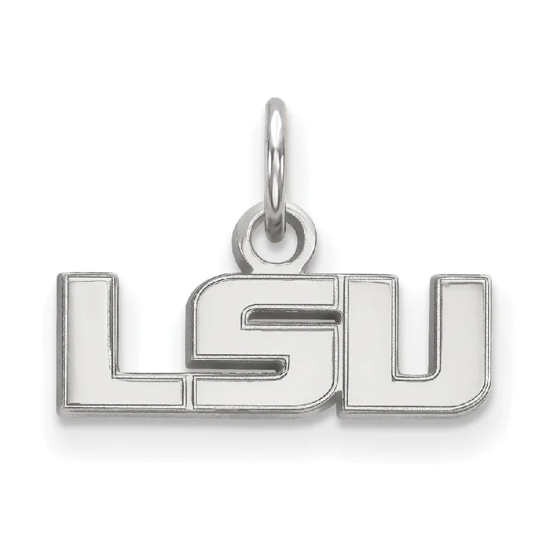 Handcrafted Beauty At Affordable Prices 10k White Gold Louisiana State XS (Tiny) 'LSU' Charm or Pendant