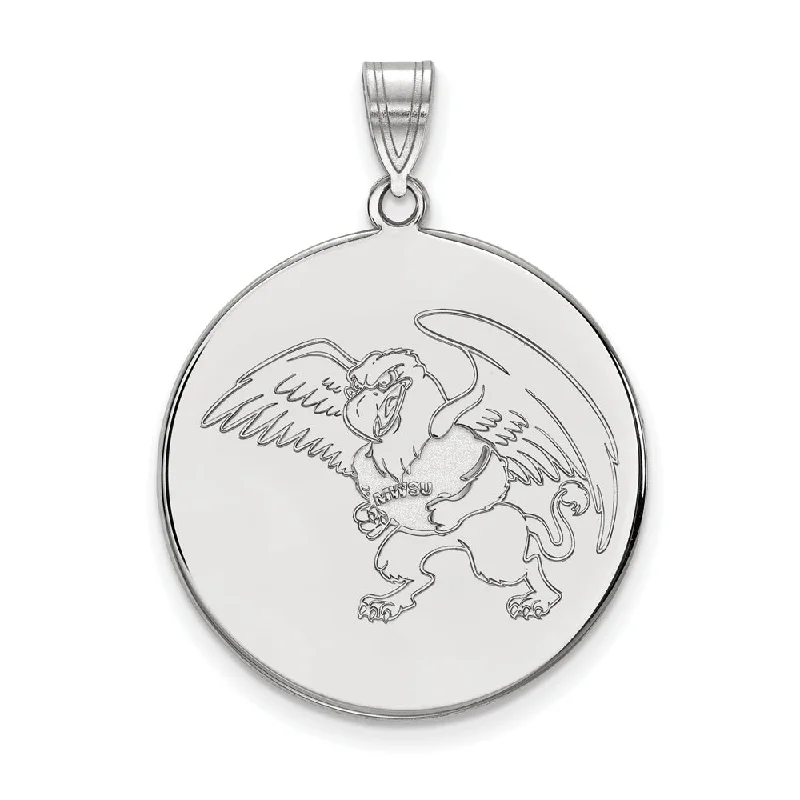 10k White Gold Missouri Western State XL Disc Pendant