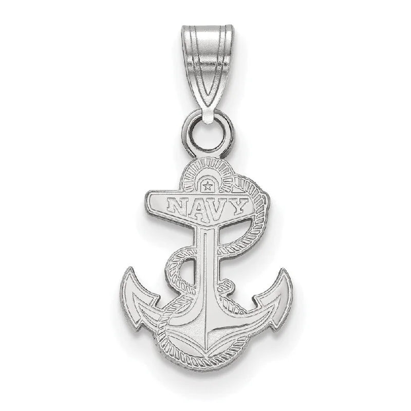 10k White Gold U.S. Naval Academy Small Pendant