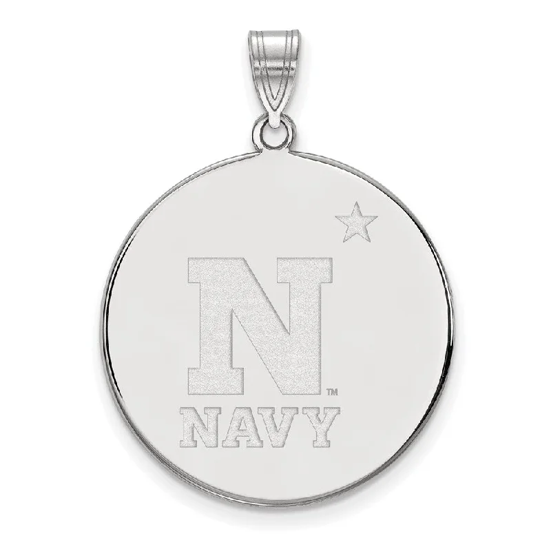 10k White Gold U.S. Naval Academy XL Disc Pendant