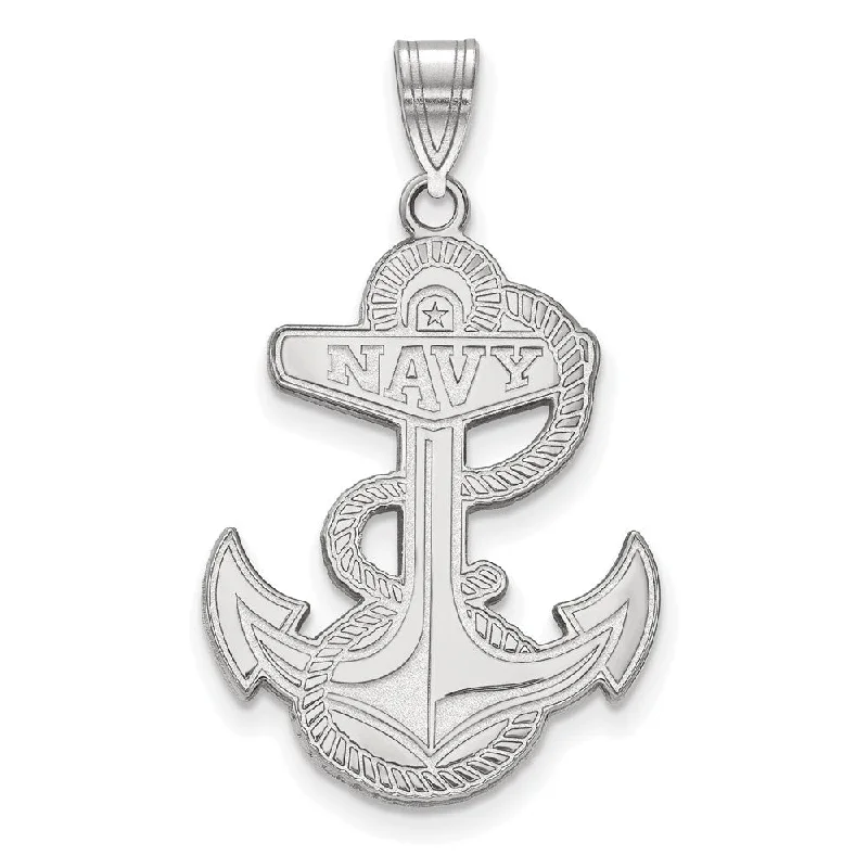 10k White Gold U.S. Naval Academy XL Pendant