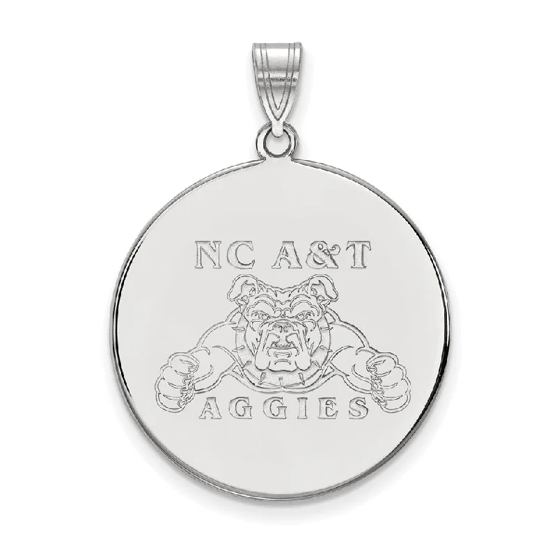 10k White Gold North Carolina A&T XL Disc Pendant