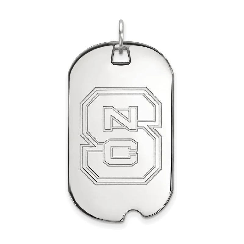 Jewelry Deals That Sparkle – Shop Today 10k White Gold North Carolina State Large 'NCS' Dog Tag Pendant