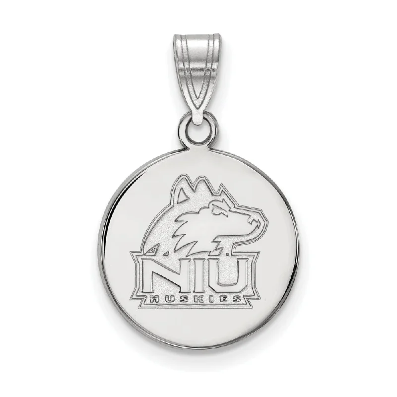 Timeless Jewelry At Special Discount Rates 10k White Gold Northern Illinois U. Medium Logo Disc Pendant