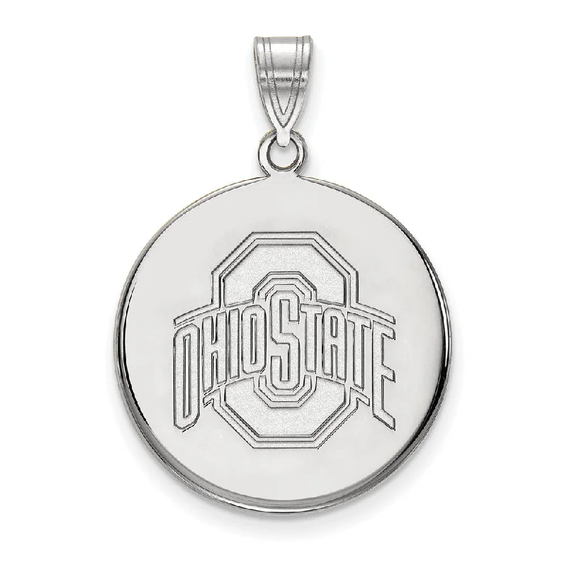 Huge Savings On Premium Jewelry Styles 10k White Gold Ohio State Large Disc Pendant