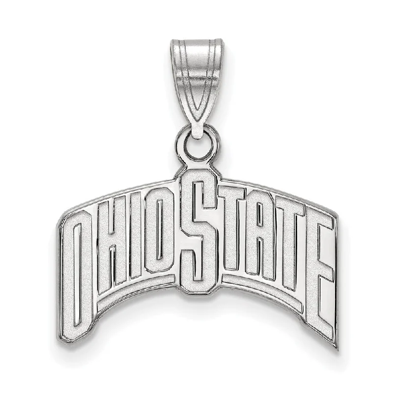 Exclusive Jewelry Sale Event – Shop Now 10k White Gold Ohio State Large 'OHIO STATE' Pendant