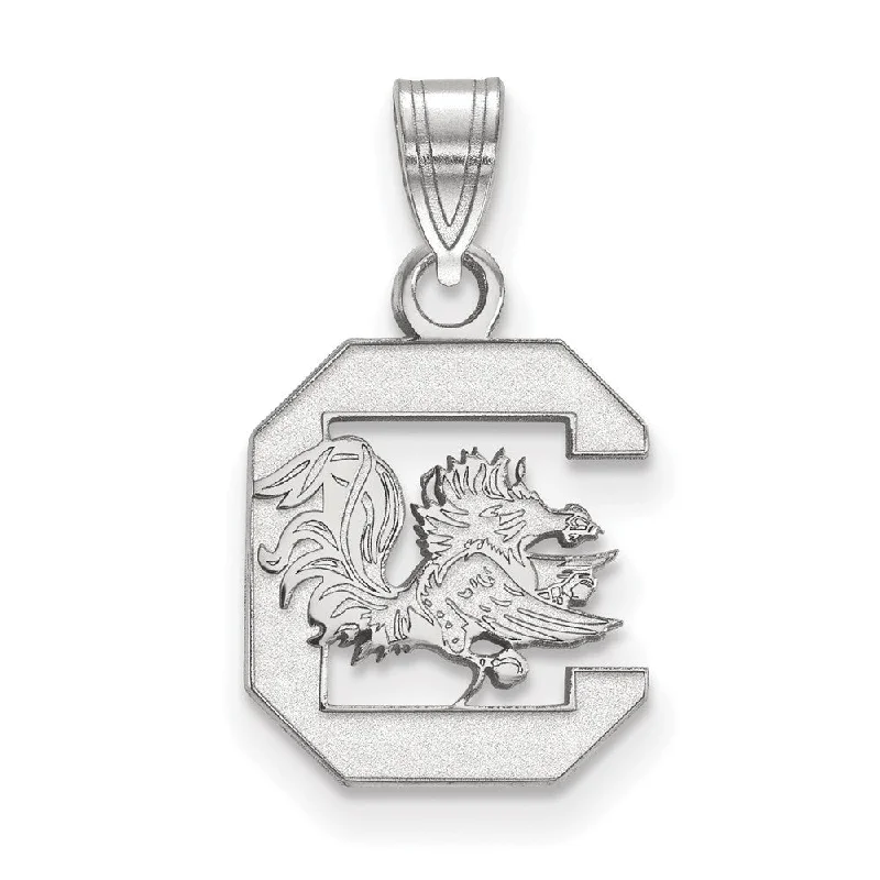 10k White Gold South Carolina Small Logo Pendant