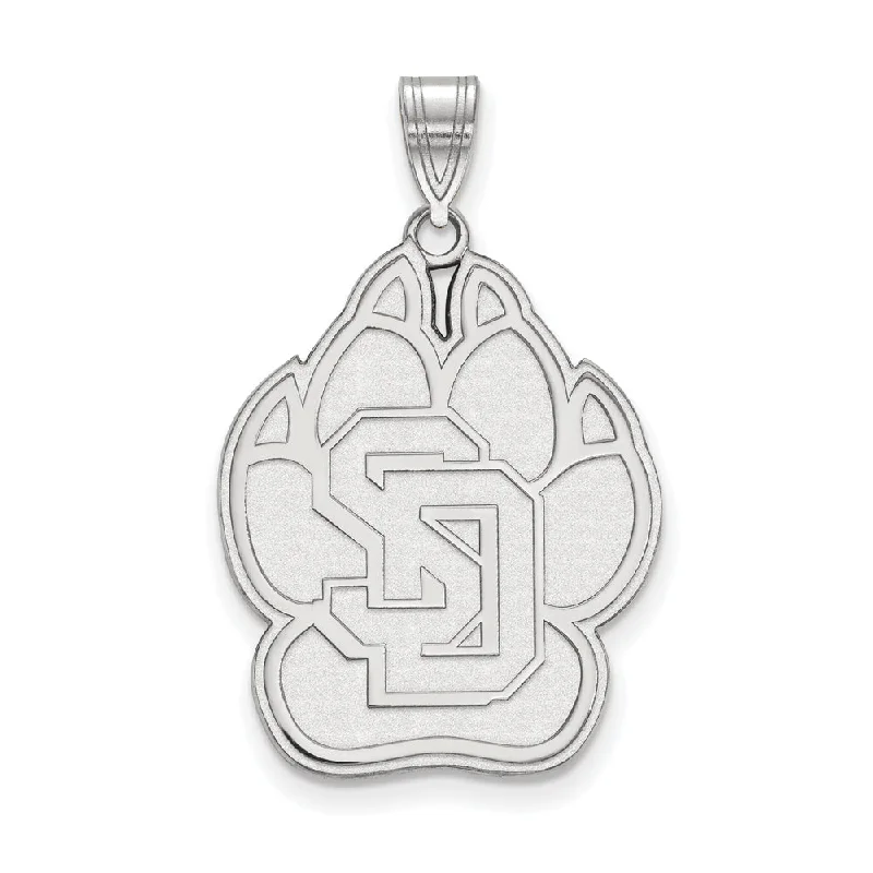 Dainty Floral Jewelry For Feminine Elegance 10k White Gold South Dakota XL Logo Pendant