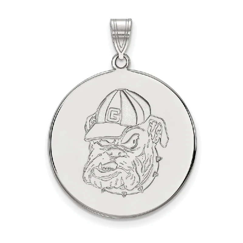 Stunning Jewelry At A Fraction Of The Price 10k White Gold U. of Georgia XL Mascot Disc Pendant